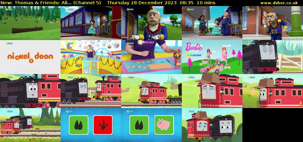 Thomas & Friends: All... (Channel 5) Thursday 28 December 2023 08:35 - 08:45