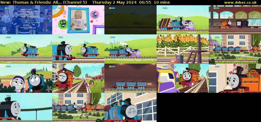 Thomas & Friends: All... (Channel 5) Thursday 2 May 2024 06:55 - 07:05