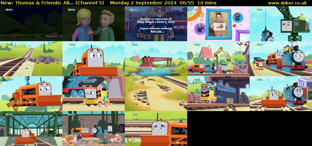 Thomas & Friends: All... (Channel 5) Monday 2 September 2024 06:55 - 07:05