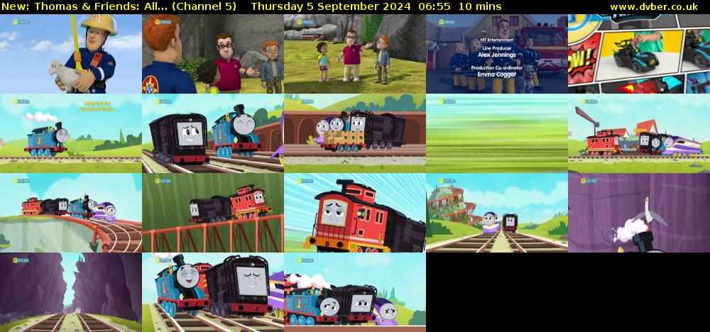 Thomas & Friends: All... (Channel 5) Thursday 5 September 2024 06:55 - 07:05
