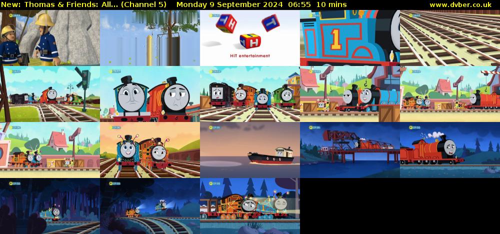 Thomas & Friends: All... (Channel 5) Monday 9 September 2024 06:55 - 07:05