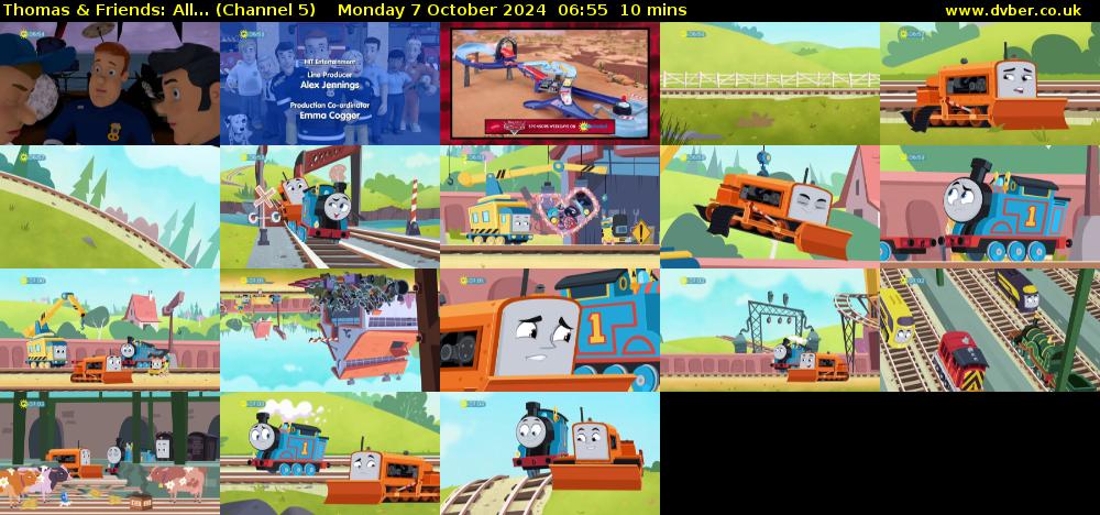 Thomas & Friends: All... (Channel 5) Monday 7 October 2024 06:55 - 07:05