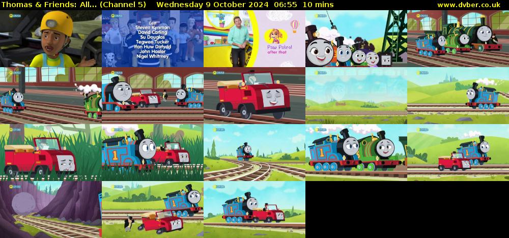 Thomas & Friends: All... (Channel 5) Wednesday 9 October 2024 06:55 - 07:05