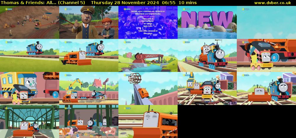Thomas & Friends: All... (Channel 5) Thursday 28 November 2024 06:55 - 07:05