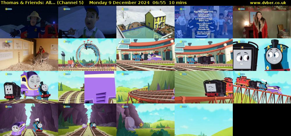 Thomas & Friends: All... (Channel 5) Monday 9 December 2024 06:55 - 07:05