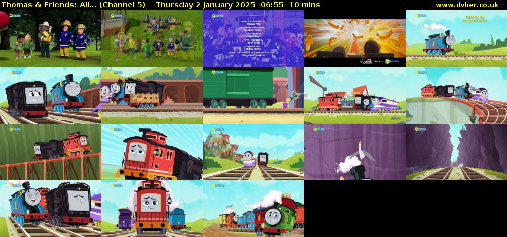 Thomas & Friends: All... (Channel 5) Thursday 2 January 2025 06:55 - 07:05