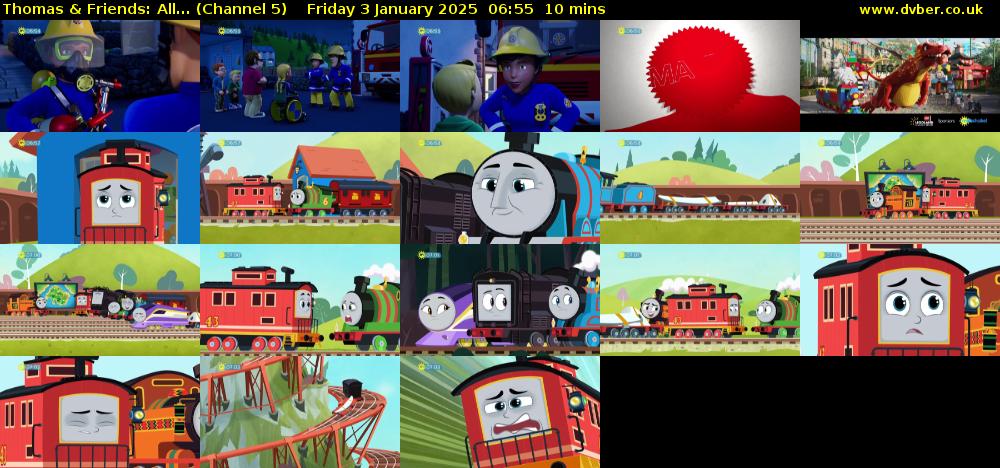 Thomas & Friends: All... (Channel 5) Friday 3 January 2025 06:55 - 07:05