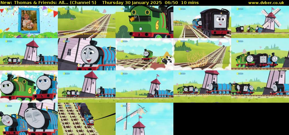 Thomas & Friends: All... (Channel 5) Thursday 30 January 2025 06:50 - 07:00