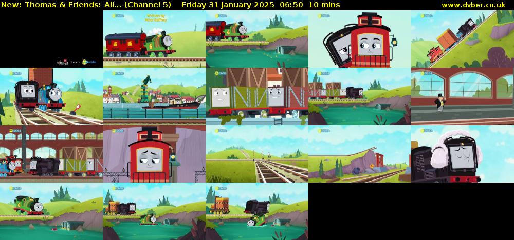 Thomas & Friends: All... (Channel 5) Friday 31 January 2025 06:50 - 07:00