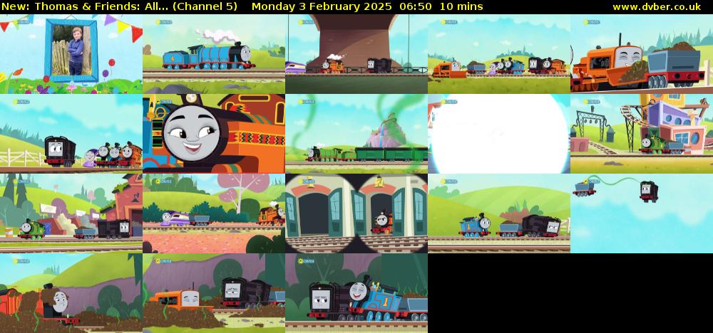 Thomas & Friends: All... (Channel 5) Monday 3 February 2025 06:50 - 07:00