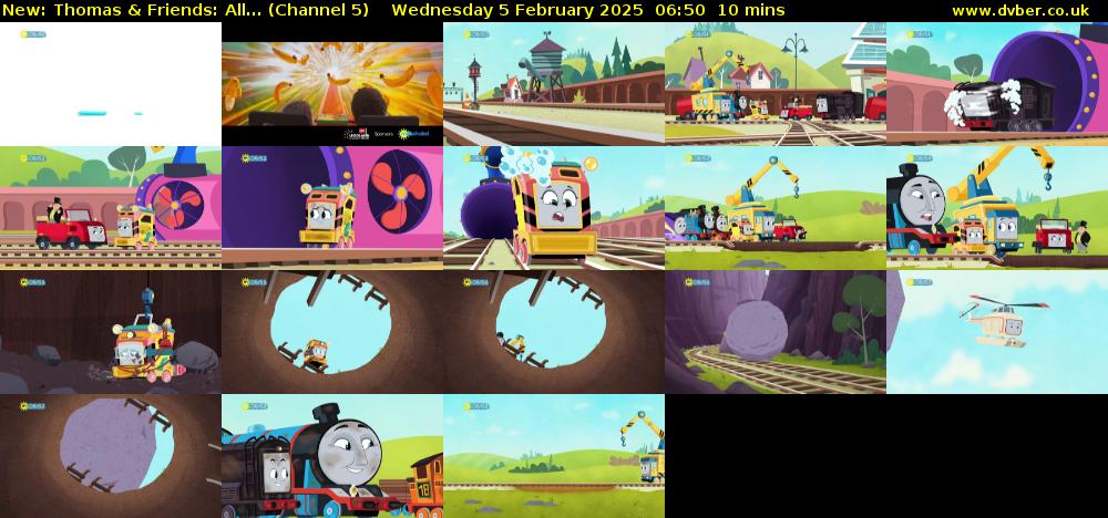 Thomas & Friends: All... (Channel 5) Wednesday 5 February 2025 06:50 - 07:00