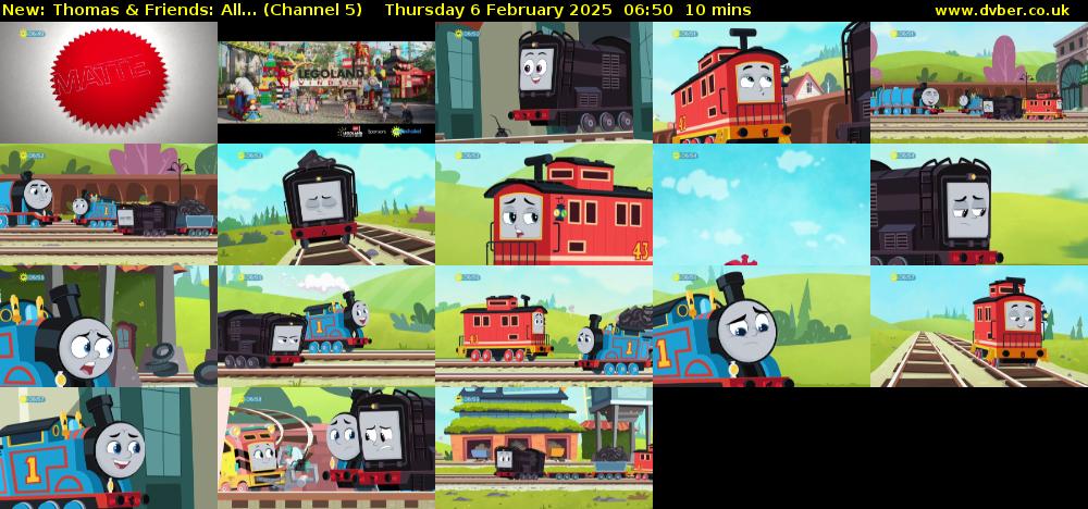 Thomas & Friends: All... (Channel 5) Thursday 6 February 2025 06:50 - 07:00