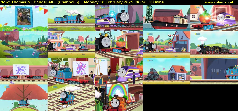 Thomas & Friends: All... (Channel 5) Monday 10 February 2025 06:50 - 07:00