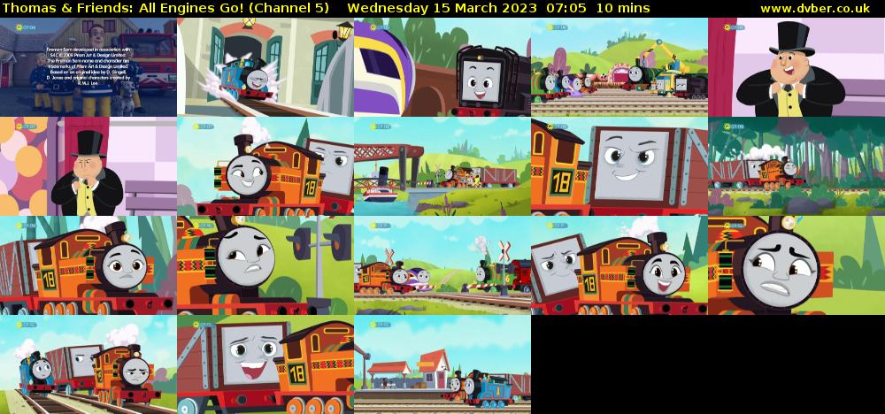 Thomas & Friends: All Engines Go! (Channel 5) Wednesday 15 March 2023 07:05 - 07:15