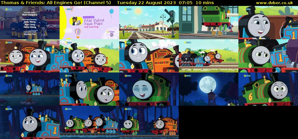 Thomas & Friends: All Engines Go! (Channel 5) Tuesday 22 August 2023 07:05 - 07:15