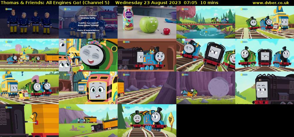 Thomas & Friends: All Engines Go! (Channel 5) Wednesday 23 August 2023 07:05 - 07:15