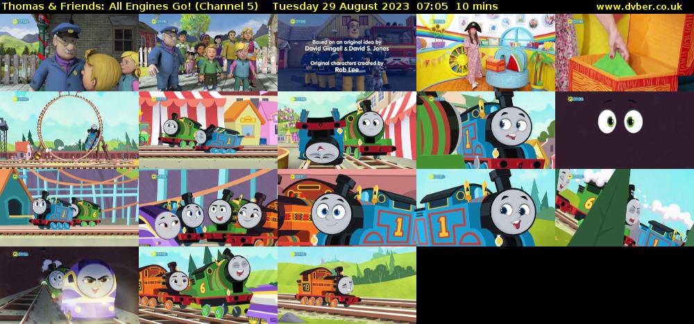 Thomas & Friends: All Engines Go! (Channel 5) Tuesday 29 August 2023 07:05 - 07:15
