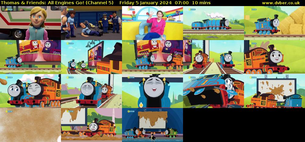 Thomas & Friends: All Engines Go! (Channel 5) Friday 5 January 2024 07:00 - 07:10