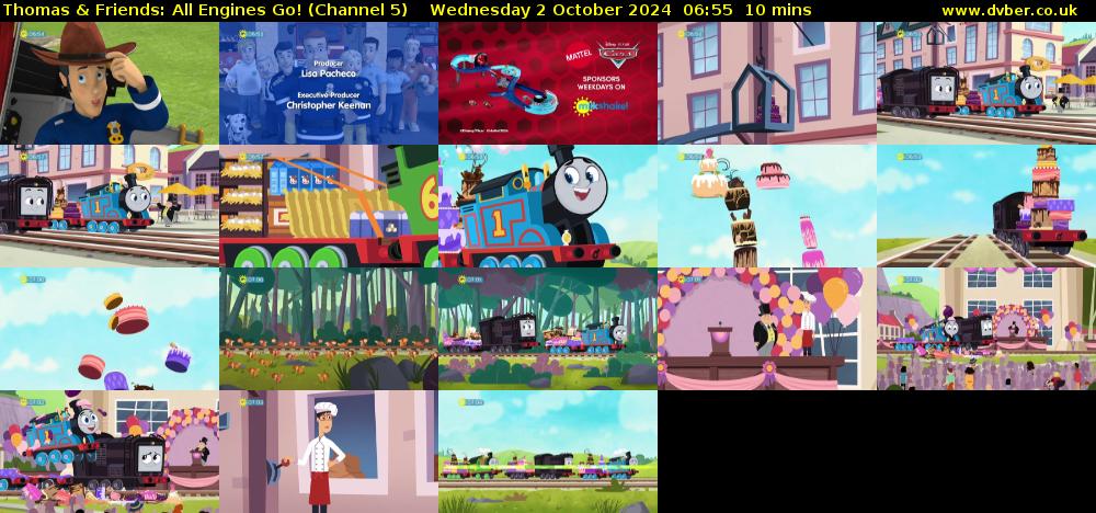Thomas & Friends: All Engines Go! (Channel 5) Wednesday 2 October 2024 06:55 - 07:05