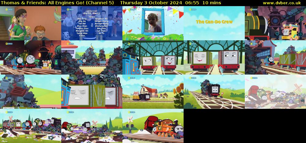 Thomas & Friends: All Engines Go! (Channel 5) Thursday 3 October 2024 06:55 - 07:05