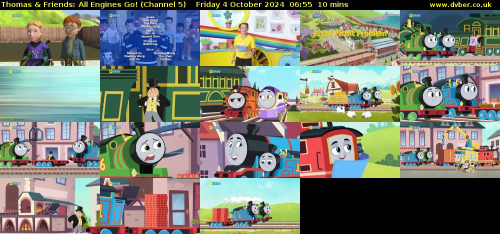 Thomas & Friends: All Engines Go! (Channel 5) Friday 4 October 2024 06:55 - 07:05