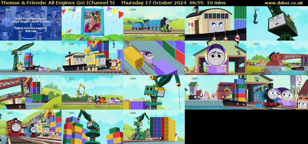 Thomas & Friends: All Engines Go! (Channel 5) Thursday 17 October 2024 06:55 - 07:05
