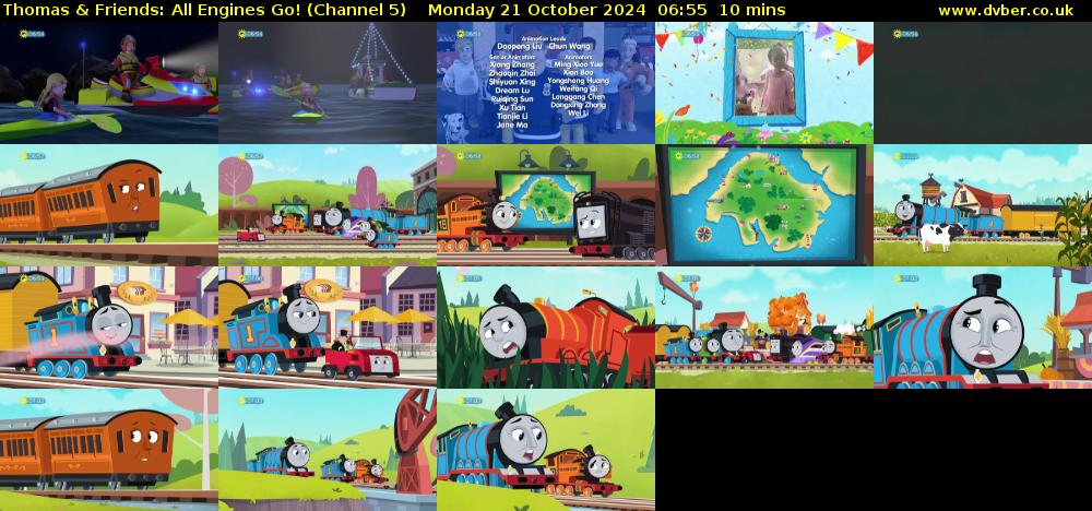 Thomas & Friends: All Engines Go! (Channel 5) Monday 21 October 2024 06:55 - 07:05