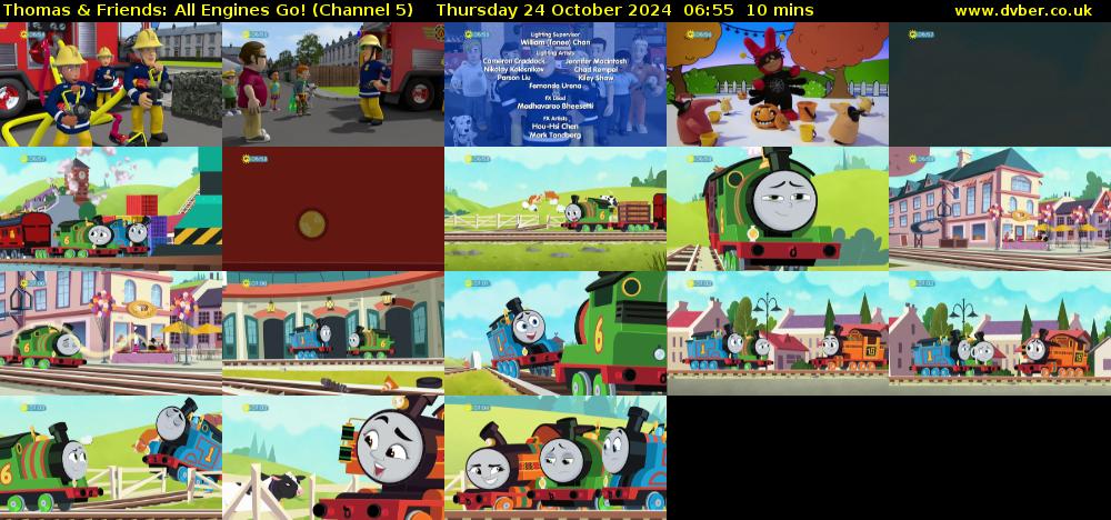 Thomas & Friends: All Engines Go! (Channel 5) Thursday 24 October 2024 06:55 - 07:05