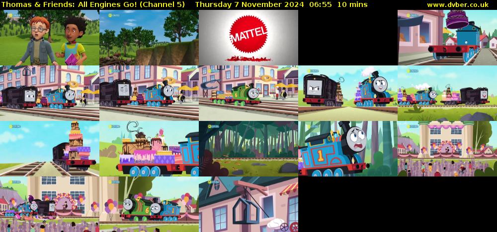 Thomas & Friends: All Engines Go! (Channel 5) Thursday 7 November 2024 06:55 - 07:05