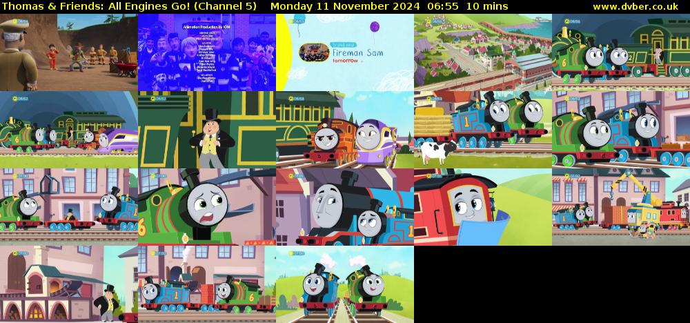 Thomas & Friends: All Engines Go! (Channel 5) Monday 11 November 2024 06:55 - 07:05