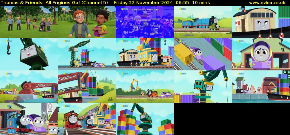 Thomas & Friends: All Engines Go! (Channel 5) Friday 22 November 2024 06:55 - 07:05