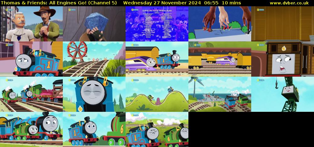 Thomas & Friends: All Engines Go! (Channel 5) Wednesday 27 November 2024 06:55 - 07:05