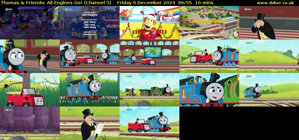 Thomas & Friends: All Engines Go! (Channel 5) Friday 6 December 2024 06:55 - 07:05