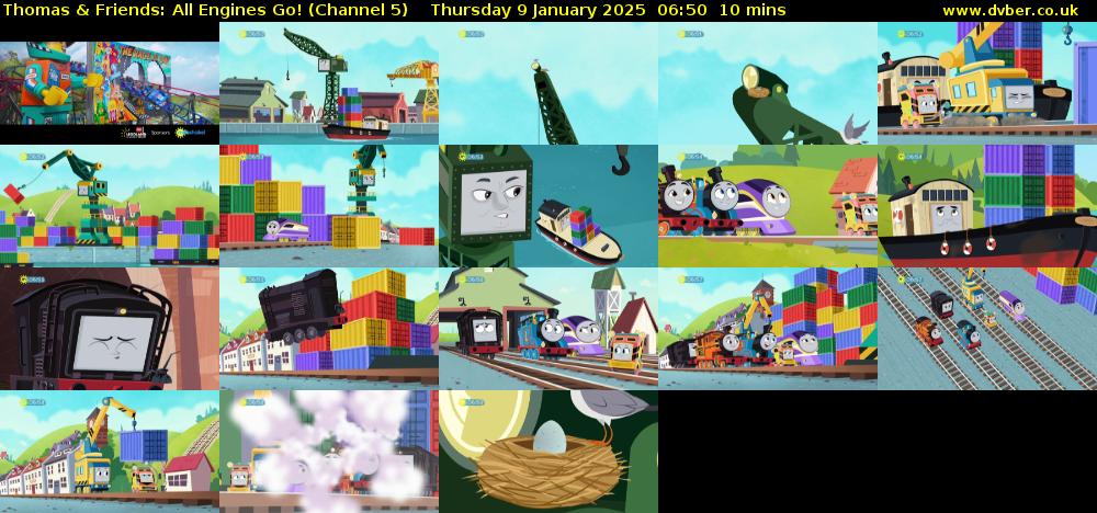 Thomas & Friends: All Engines Go! (Channel 5) Thursday 9 January 2025 06:50 - 07:00
