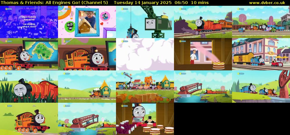 Thomas & Friends: All Engines Go! (Channel 5) Tuesday 14 January 2025 06:50 - 07:00