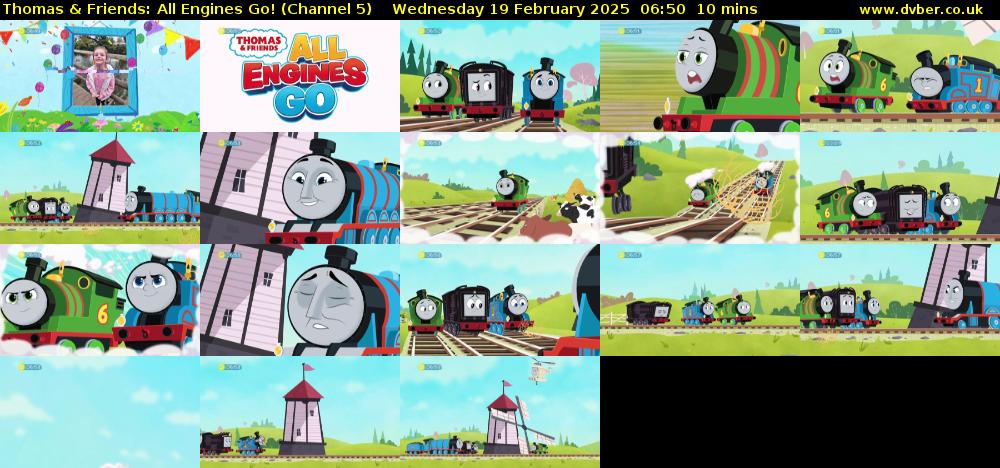 Thomas & Friends: All Engines Go! (Channel 5) Wednesday 19 February 2025 06:50 - 07:00
