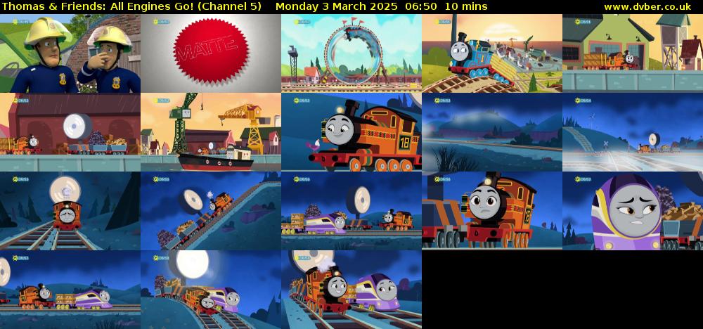 Thomas & Friends: All Engines Go! (Channel 5) Monday 3 March 2025 06:50 - 07:00