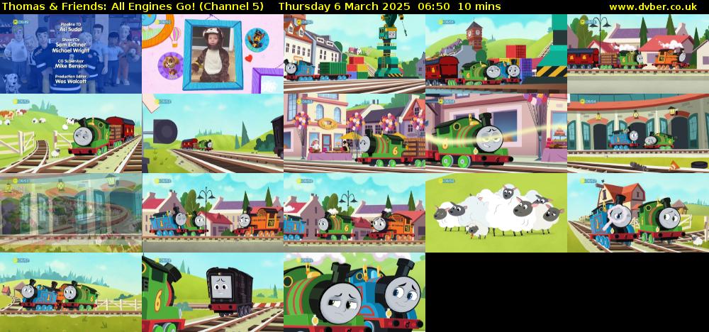 Thomas & Friends: All Engines Go! (Channel 5) Thursday 6 March 2025 06:50 - 07:00