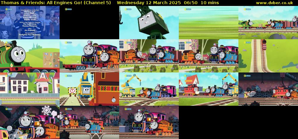 Thomas & Friends: All Engines Go! (Channel 5) Wednesday 12 March 2025 06:50 - 07:00