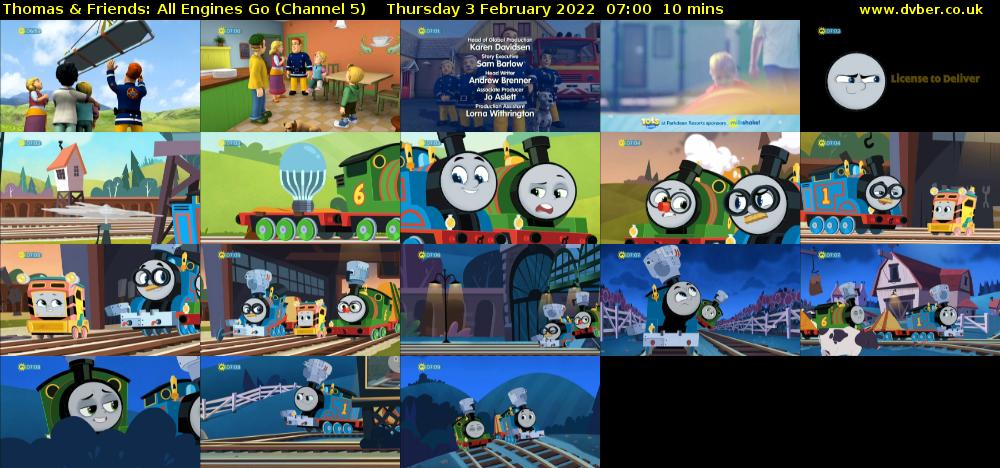 Thomas & Friends: All Engines Go (Channel 5) Thursday 3 February 2022 07:00 - 07:10