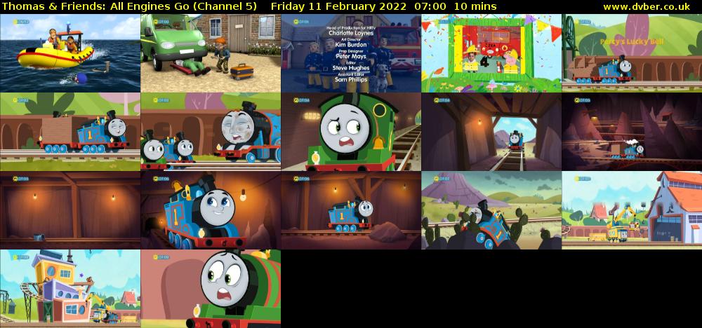 Thomas & Friends: All Engines Go (Channel 5) Friday 11 February 2022 07:00 - 07:10