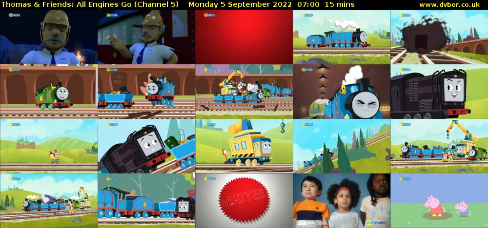 Thomas & Friends: All Engines Go (Channel 5) Monday 5 September 2022 07:00 - 07:15