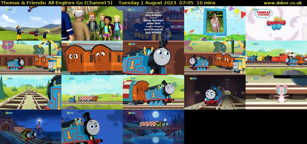 Thomas & Friends: All Engines Go (Channel 5) Tuesday 1 August 2023 07:05 - 07:15
