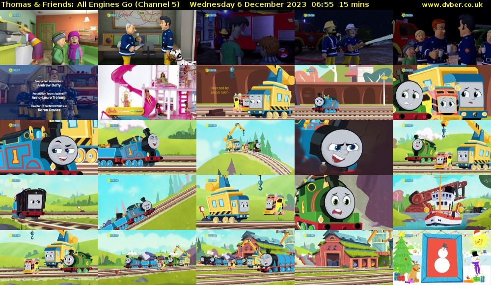 Thomas & Friends: All Engines Go (Channel 5) Wednesday 6 December 2023 06:55 - 07:10