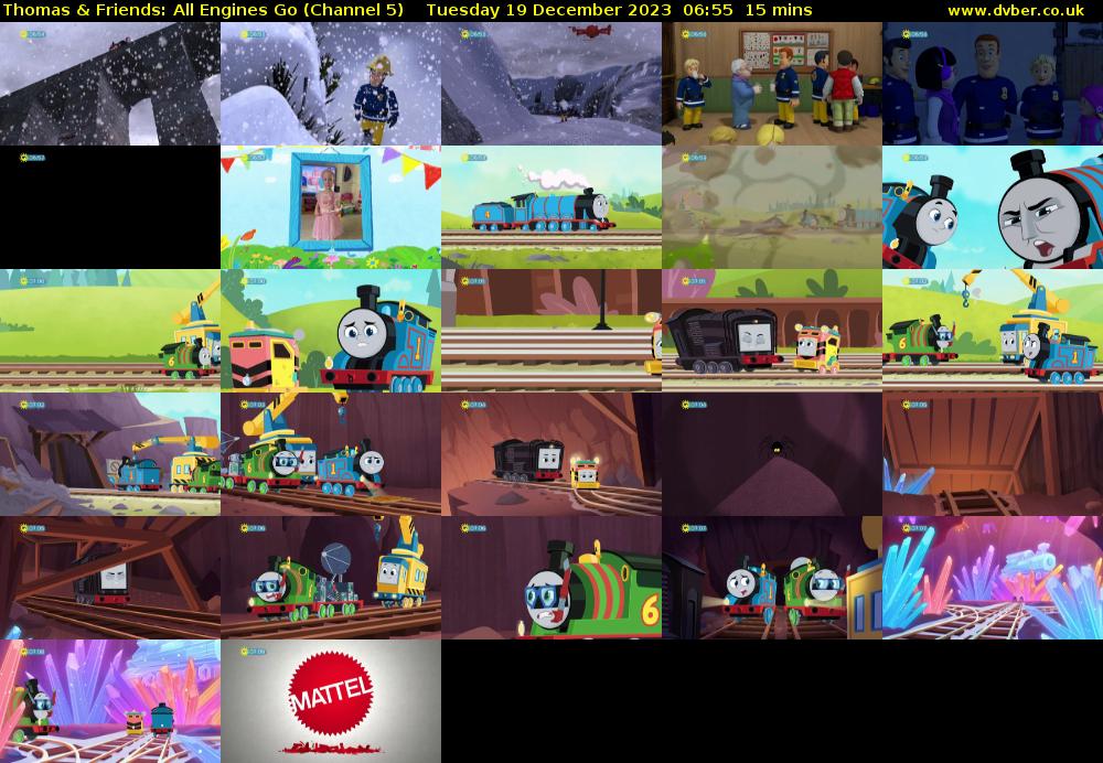 Thomas & Friends: All Engines Go (Channel 5) Tuesday 19 December 2023 06:55 - 07:10