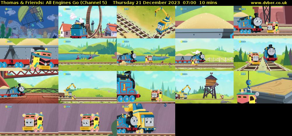 Thomas & Friends: All Engines Go (Channel 5) Thursday 21 December 2023 07:00 - 07:10