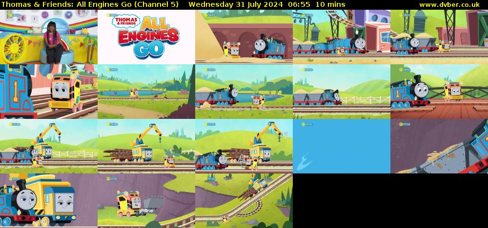 Thomas & Friends: All Engines Go (Channel 5) Wednesday 31 July 2024 06:55 - 07:05