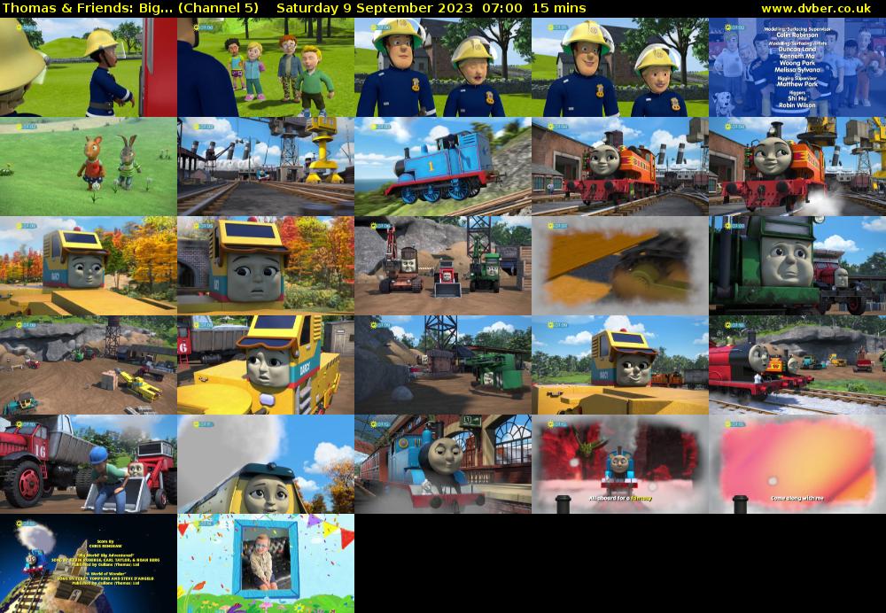 Thomas & Friends: Big... (Channel 5) Saturday 9 September 2023 07:00 - 07:15