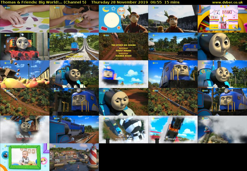 Thomas & Friends: Big World!... (Channel 5) Thursday 28 November 2019 06:55 - 07:10