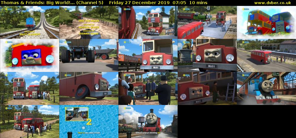 Thomas & Friends: Big World!... (Channel 5) Friday 27 December 2019 07:05 - 07:15